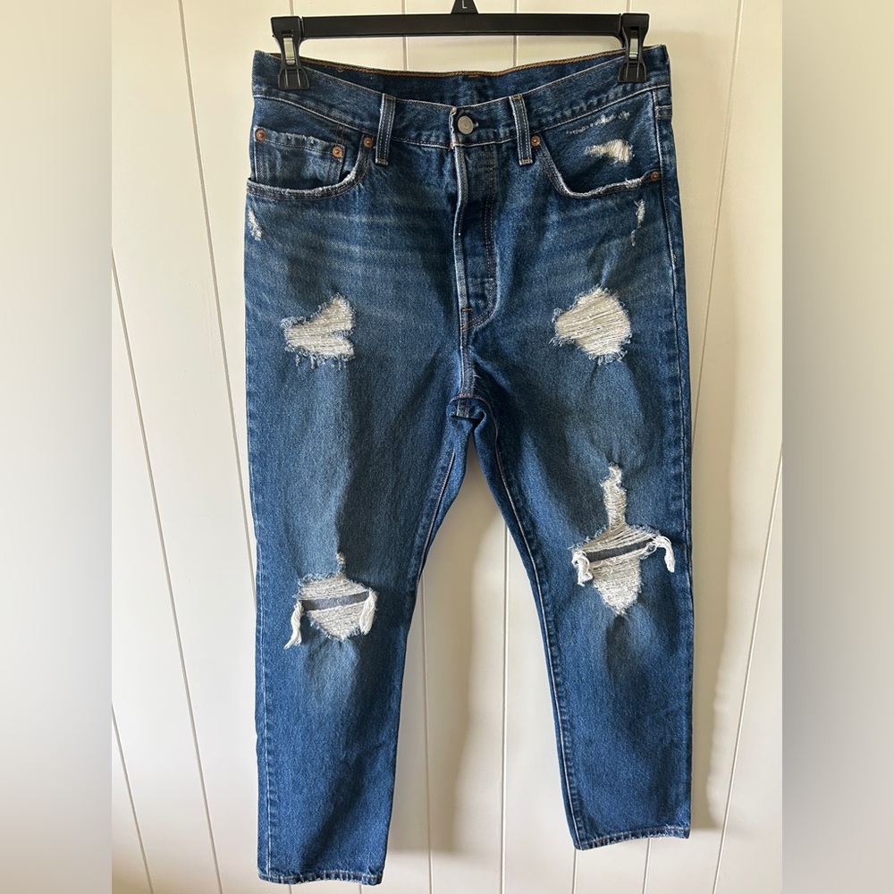 Levi's Classic Distressed 501 Blue Jeans